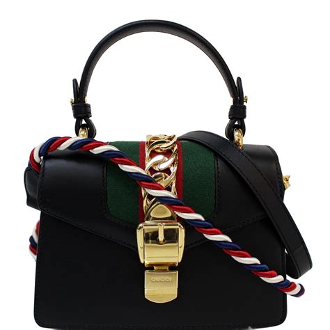 gucci black sylvie mini bag|Gucci sylvie bag price.